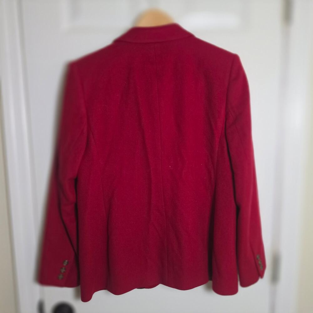 L.L. Bean Women's Size 10 Red Lined Wool Cashmere Blend Blazer - Picture 11 of 11